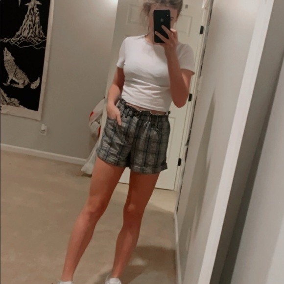 American Eagle Plaid Mom Style Shorts 